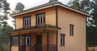 Двухэтажный дом из бруса в Арзамасе от Строй-Рзм - строительство от 133523 руб.
